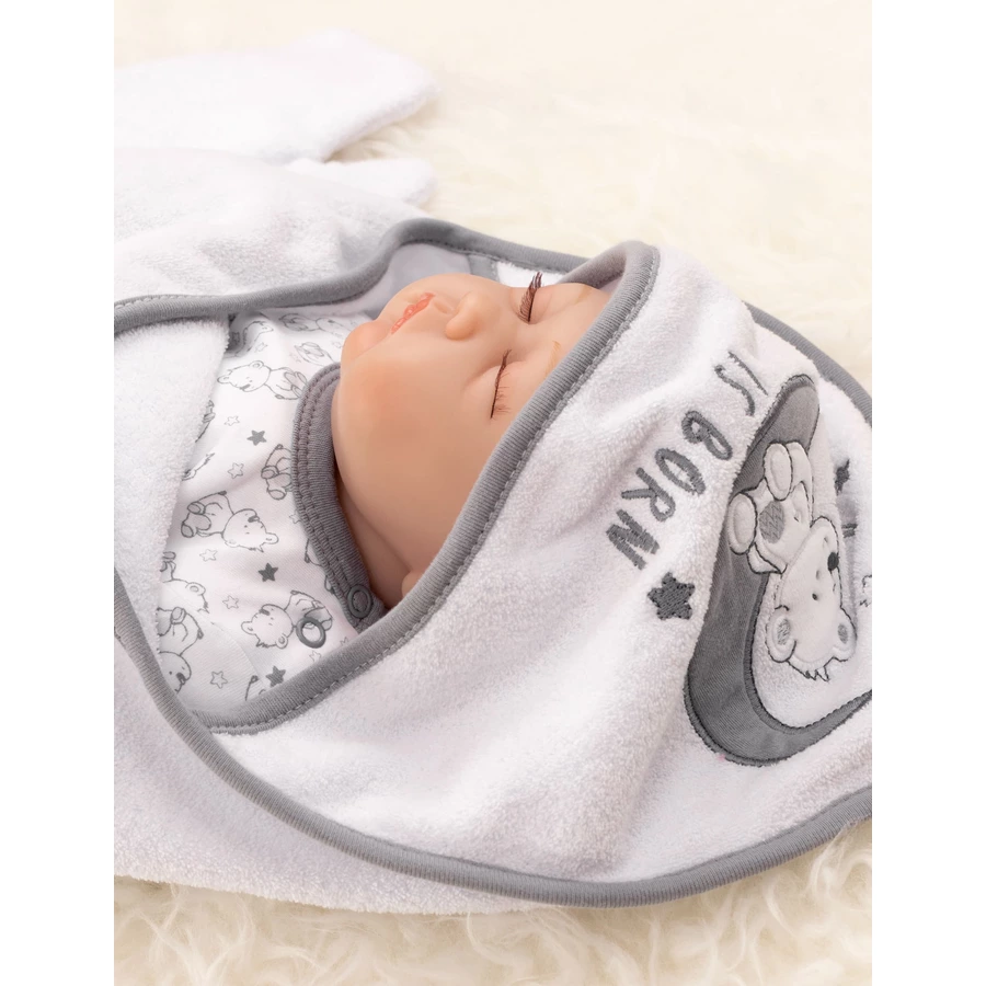Baby Sweets Handtuch A star is born weiß grau