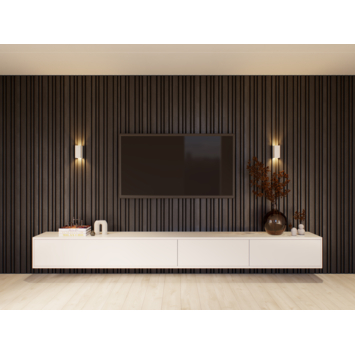 Kleurstaal lattenwand Decowall Acoustic Blend lava eiken 30x25cm