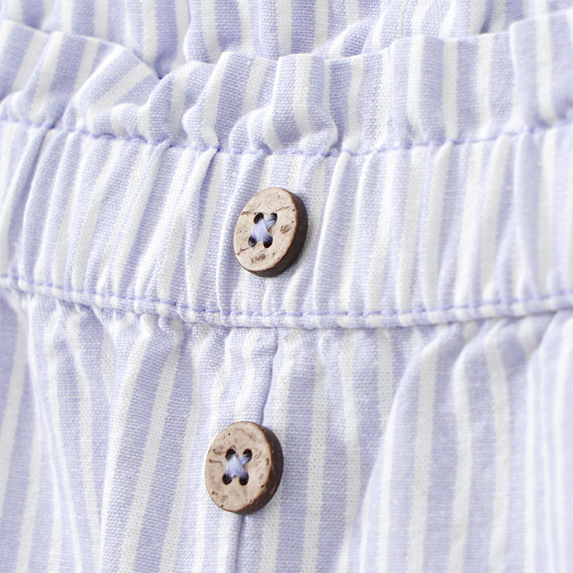 Topomini Baby Baumwollhose mit imitierter Knopfleiste weiss / hellblau