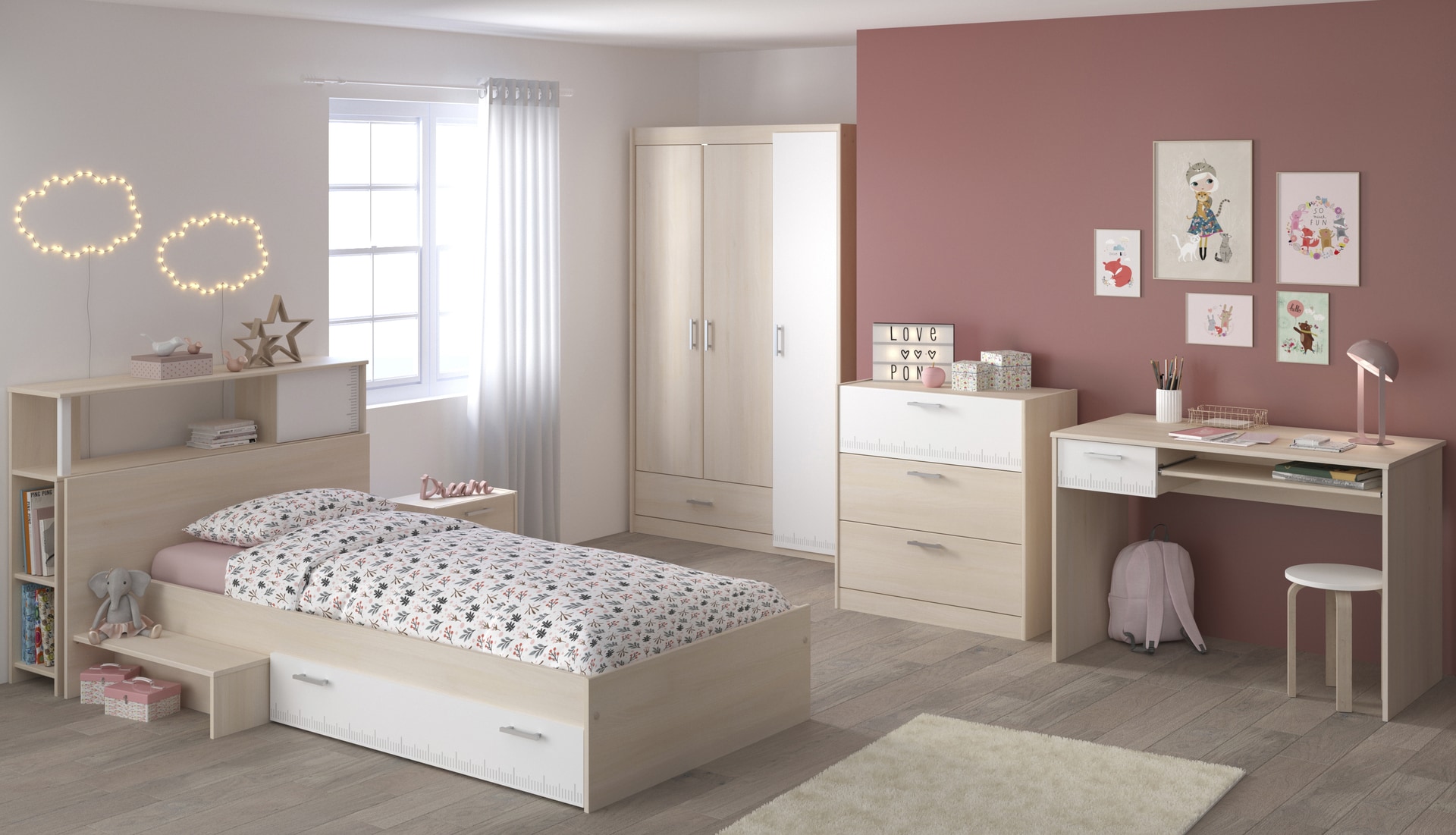 Parisot Kinderzimmer CHARLY 8 braun/weiß 6-teilig