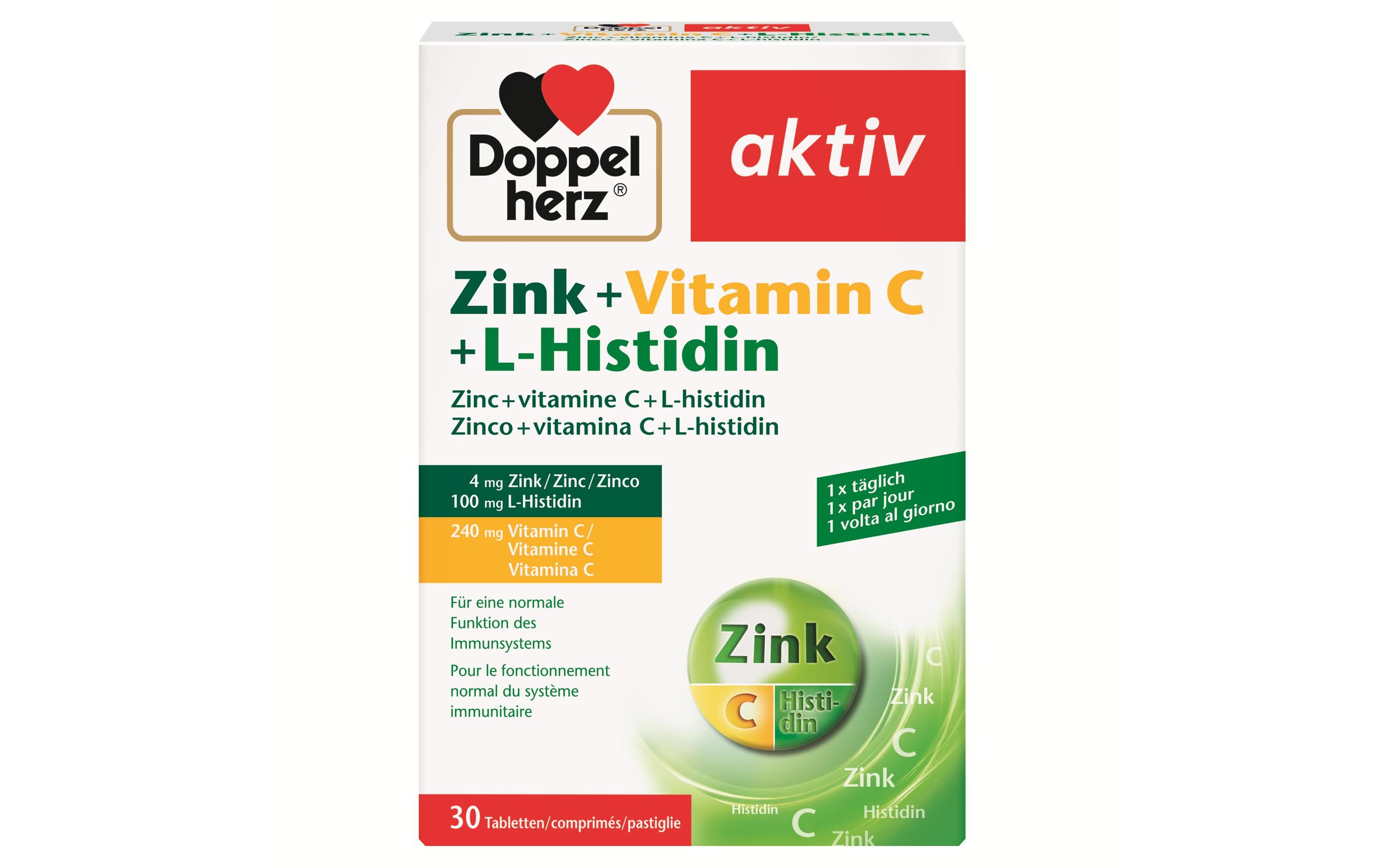 Zink + Vitamin C + L-Histidin 30 StückTabletten