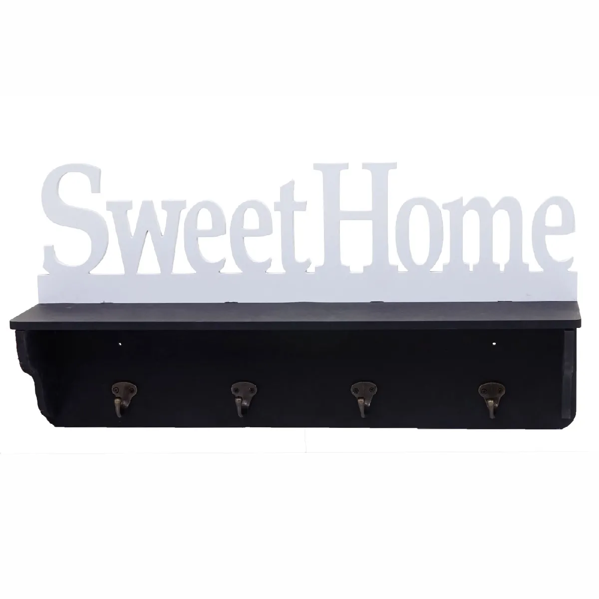 Mendler Garderobe murale HWC-D41 Sweet Home - Noir/Blanc