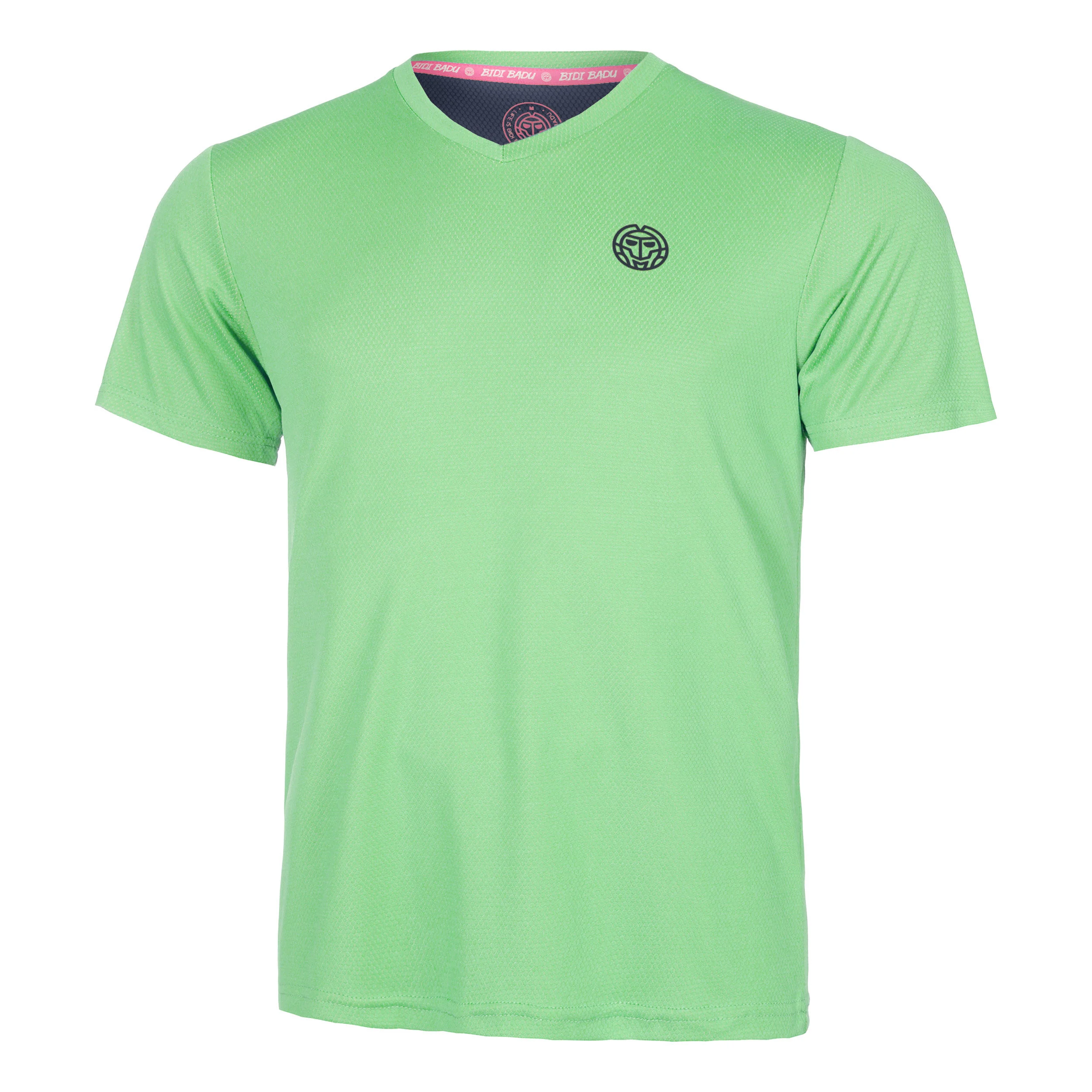 BIDI BADU Crew Inside Out V-Neck T-shirt Hommes - Vert Fluo , Bleu Foncé