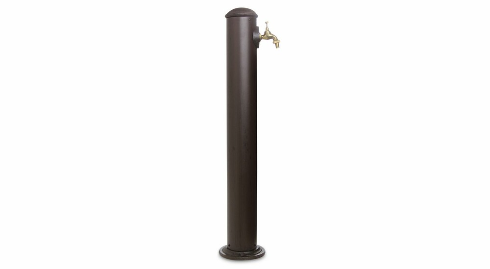 Fontaine de jardin métal marron 17.5x17.5x91cm