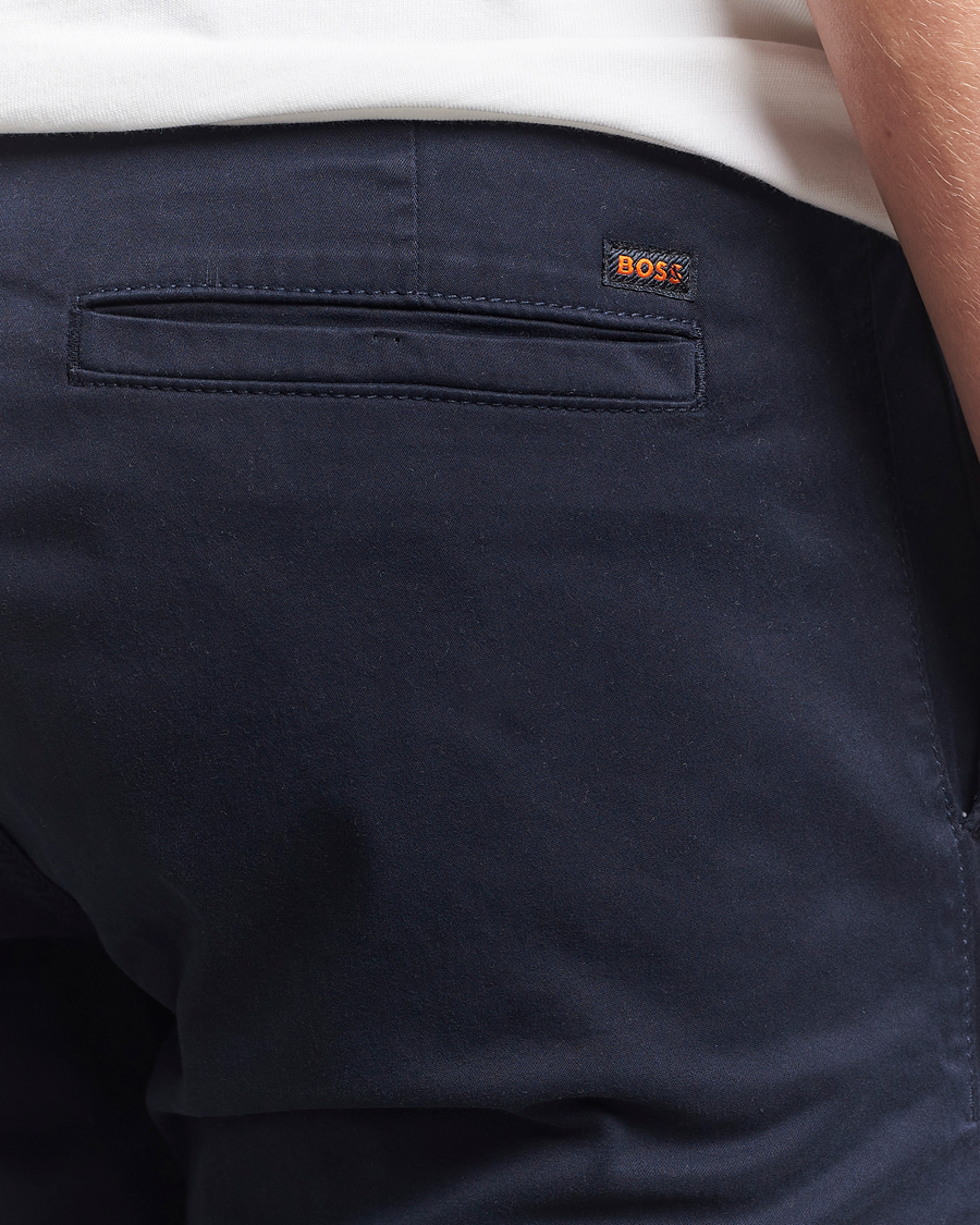 BOSS ORANGE Tapered Fit Cotton Chinos Dark Blue
