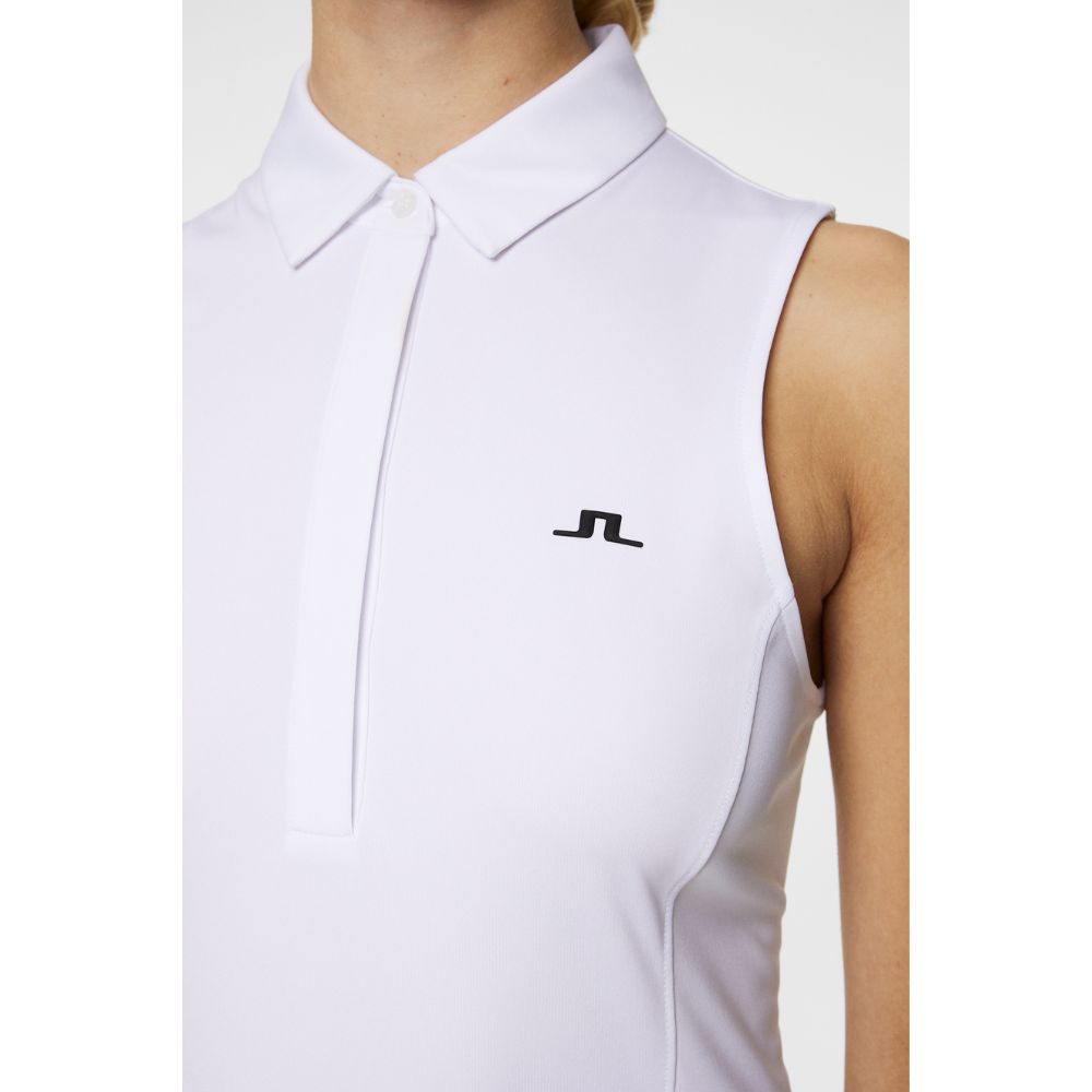 Dena Sleeveless Pique Dame Hvit