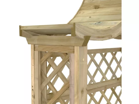 Pergola de jardin avec toit et banc Bois de pin imprégné