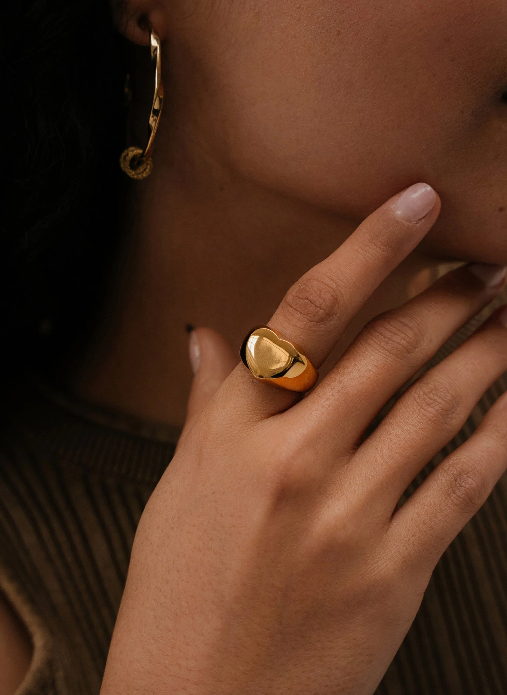 CORAL - Bague large coral | Doré