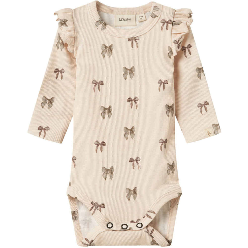 Køb Lil'Atelier Silver Peony Bow Nbfgavo Eko Ls Slim Body Lil Noos
