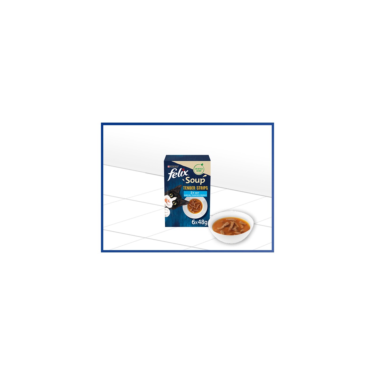 Felix Soup Tender Strips Suppe 6x48g Kabeljau, Thunfisch, Scholle