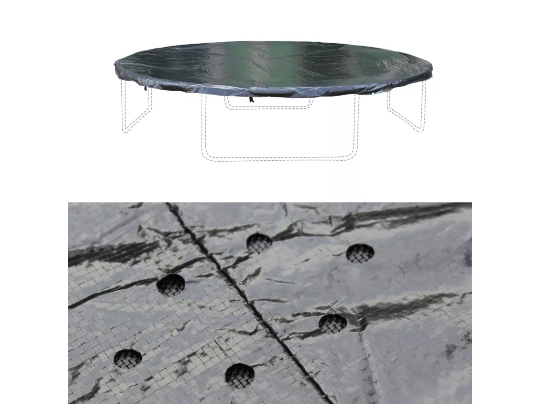 Pack accessoires pour trampoline Ø 370cm Saturne/Capricorne/ Saturne INNER - Échelle. bâche de protection. filet de rangement pour chaussures et kit d’ancrage