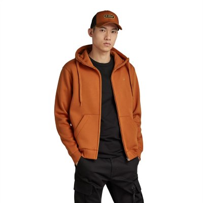 Sweatshirt zippé à capuche homme Premium Core MARRON G-STAR