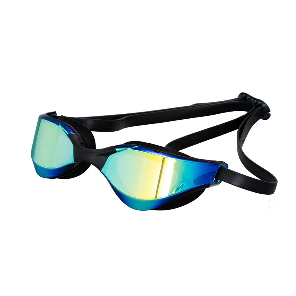 (19x4cm) Schwimmbrille Taucherbrille mit Anti-Fog Beschichtung -  Schwarz / Blau