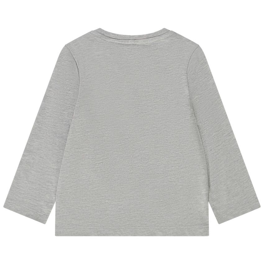T-shirt manches longues en jersey avec broderie pour bébé garçon - Gris clair