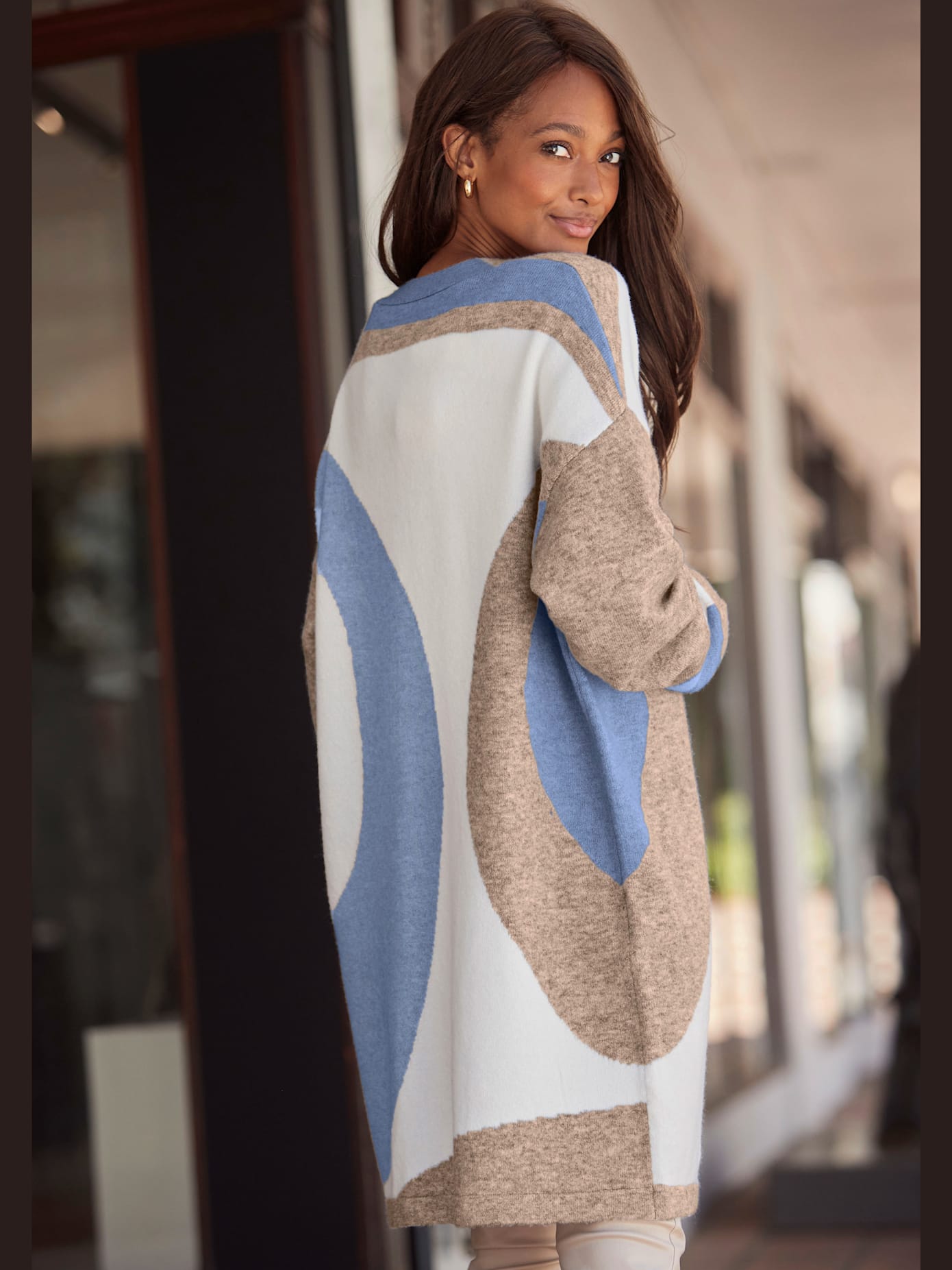 Veste en tricot aspect duo de couleurs tendance