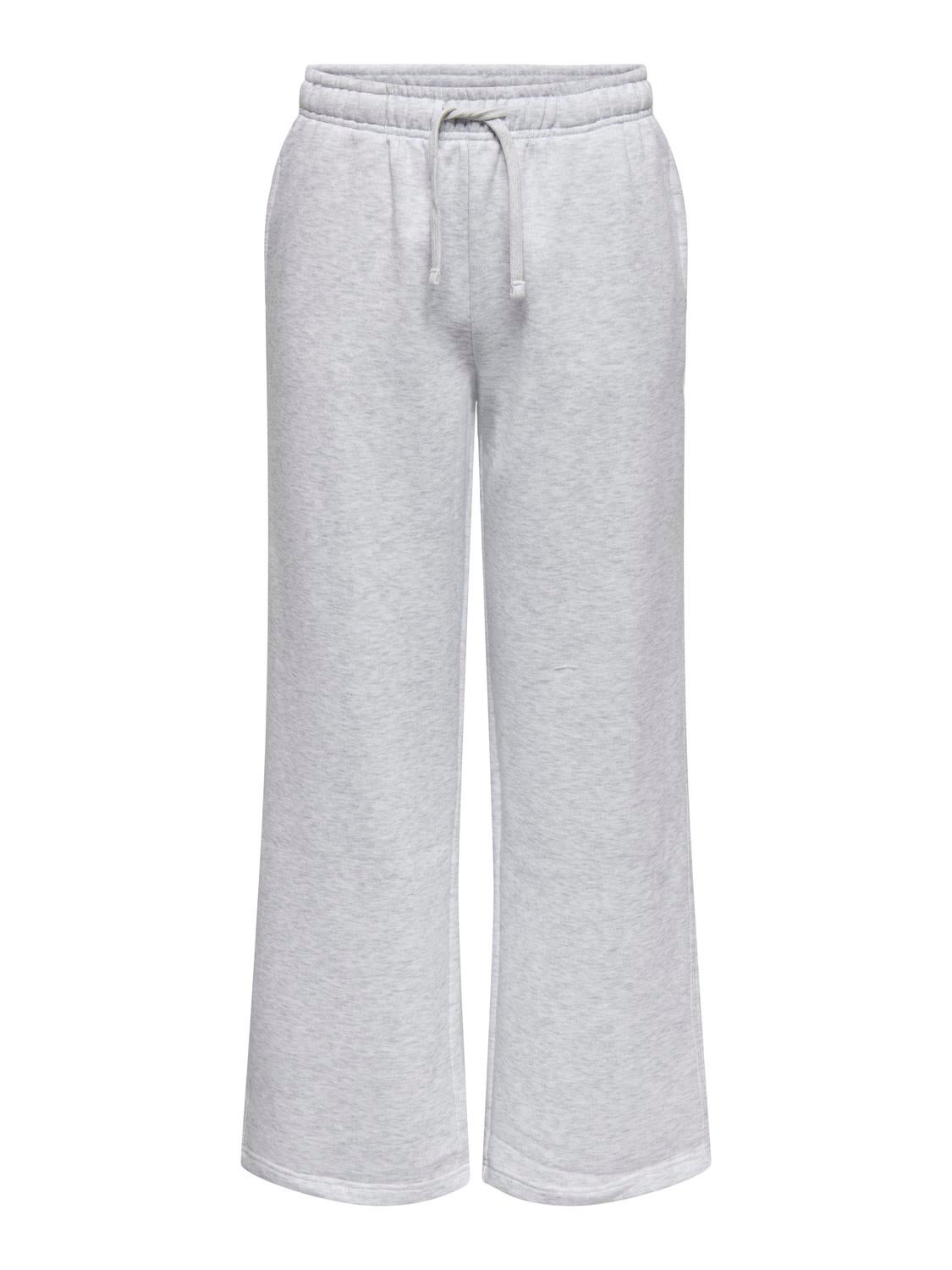 ONLBEST Mittlere Taille Weiter Beinschnitt Hose Light Grey Melange