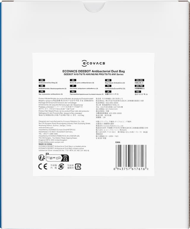 Ecovacs Deebot X2 OMNI støvsugerposer DDB030025 (3-pk)