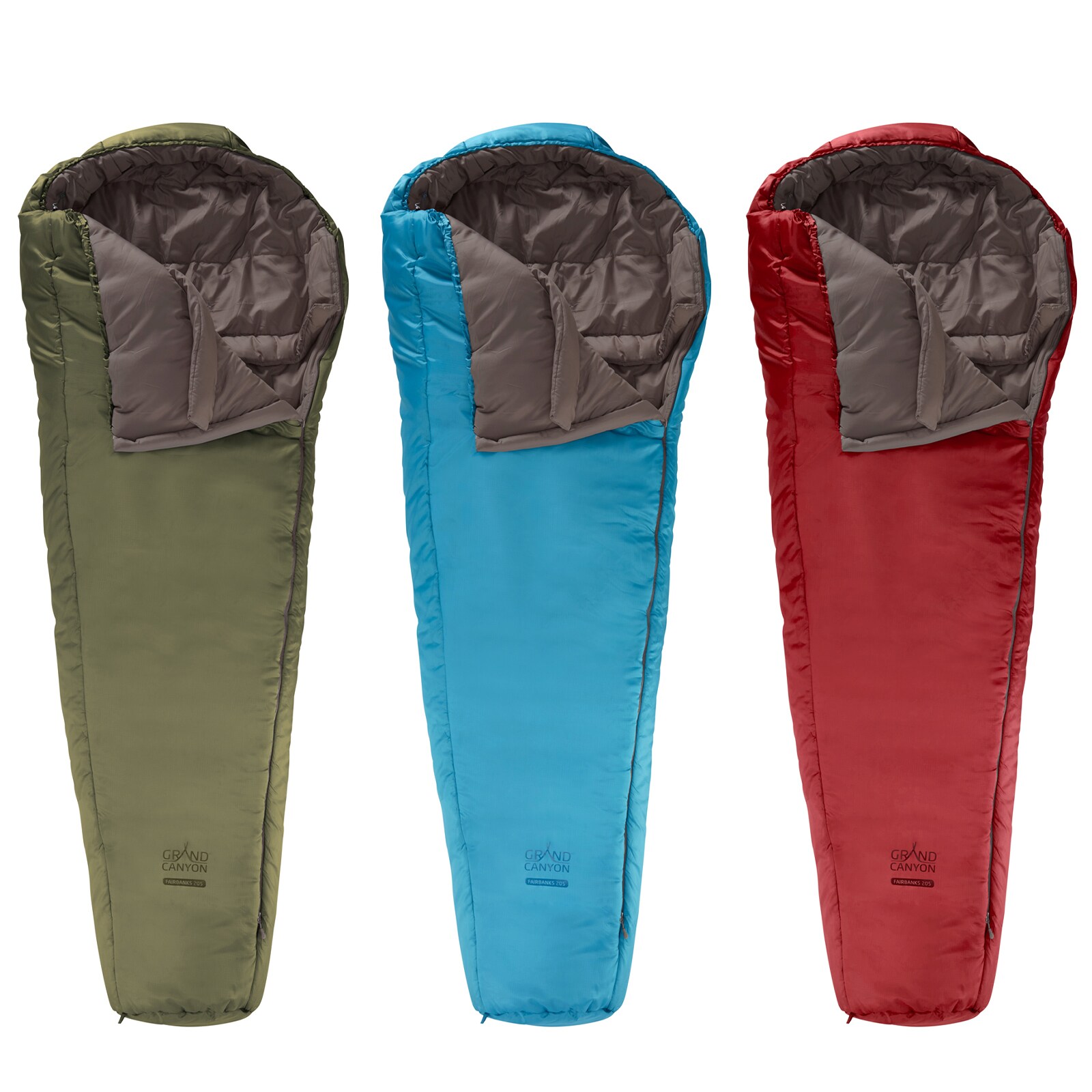 Winter Mumien Schlafsack 3 Jahreszeiten Lang Grand Canyon Fairbanks 205 XL -21°C Farbe: Red Dahlia