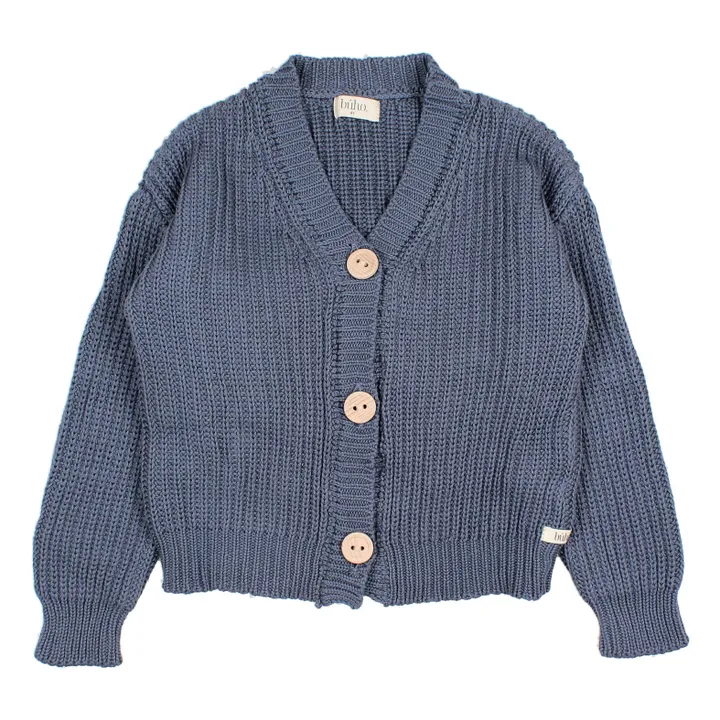 Búho Gilet Maille Coton Bio | Bleu marine