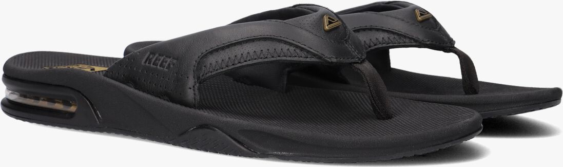 REEF zwarte reef teenslippers fanning lux