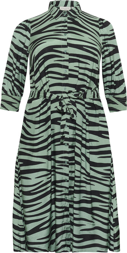 Kaffe Curve KCemina Olga Dress Green/black animal