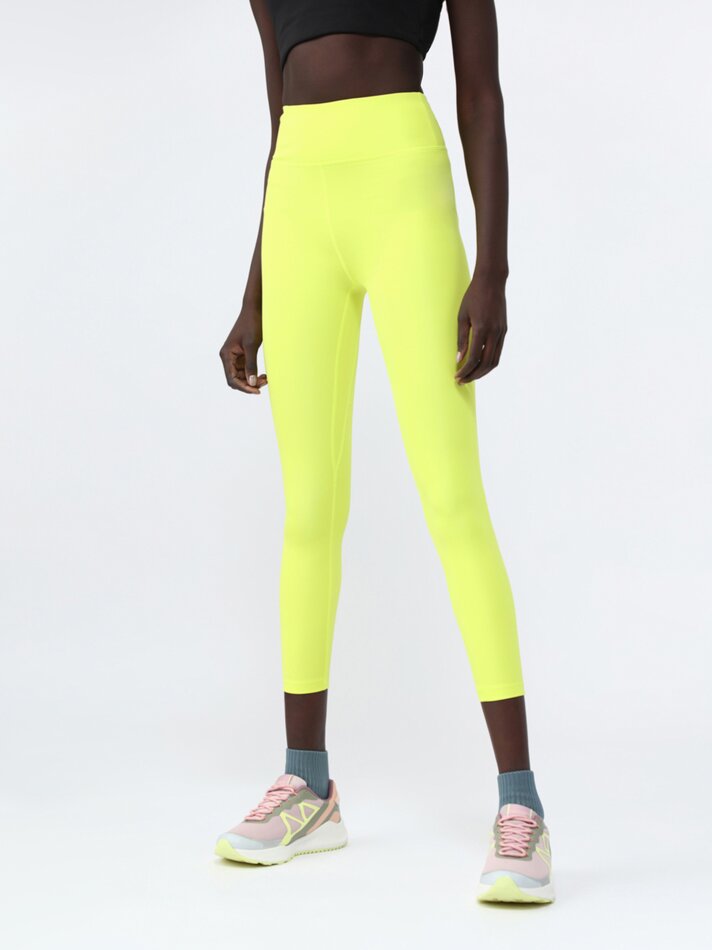 Conjunto com 2 Leggings Esportivas - Amarelo Limão