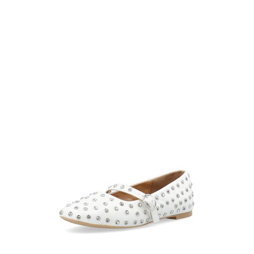 Bianco Fall Simili Mary Jane Ballerinasko, White, 41