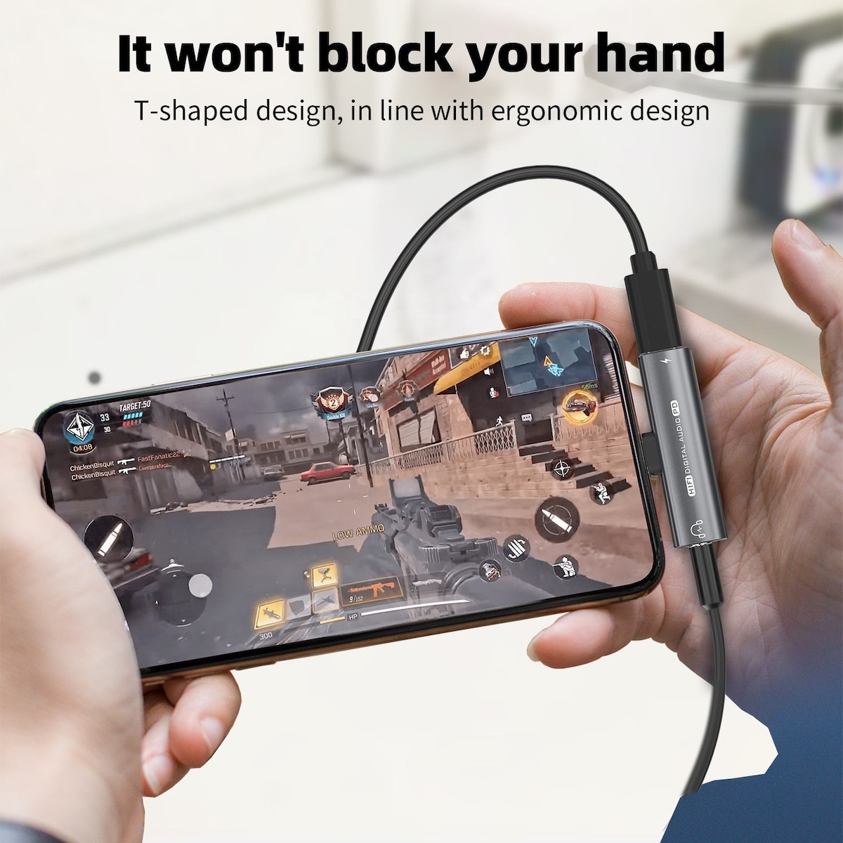 USB-C til 3,5 mm adapter for hodetelefoner og lader Sort