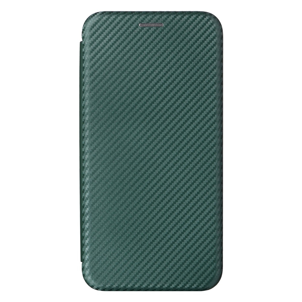Samsung Galaxy A54 5G Leder Tasche Flip Cover Carbon Look - Grün