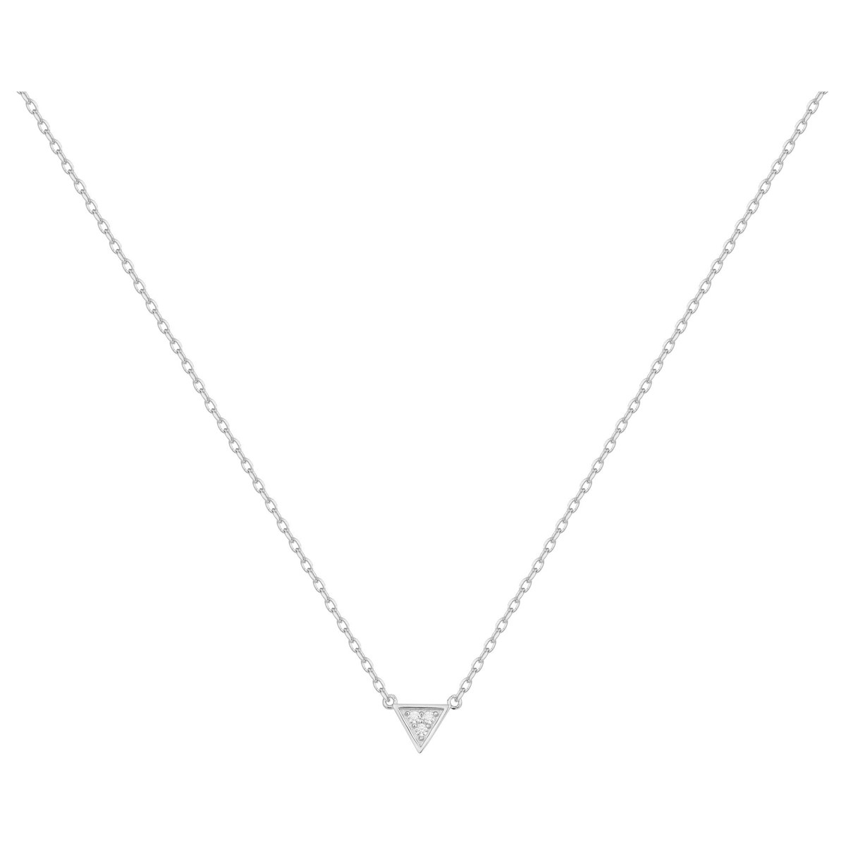 Collier mono-motif en Argent avec oxyde de zirconium blanc