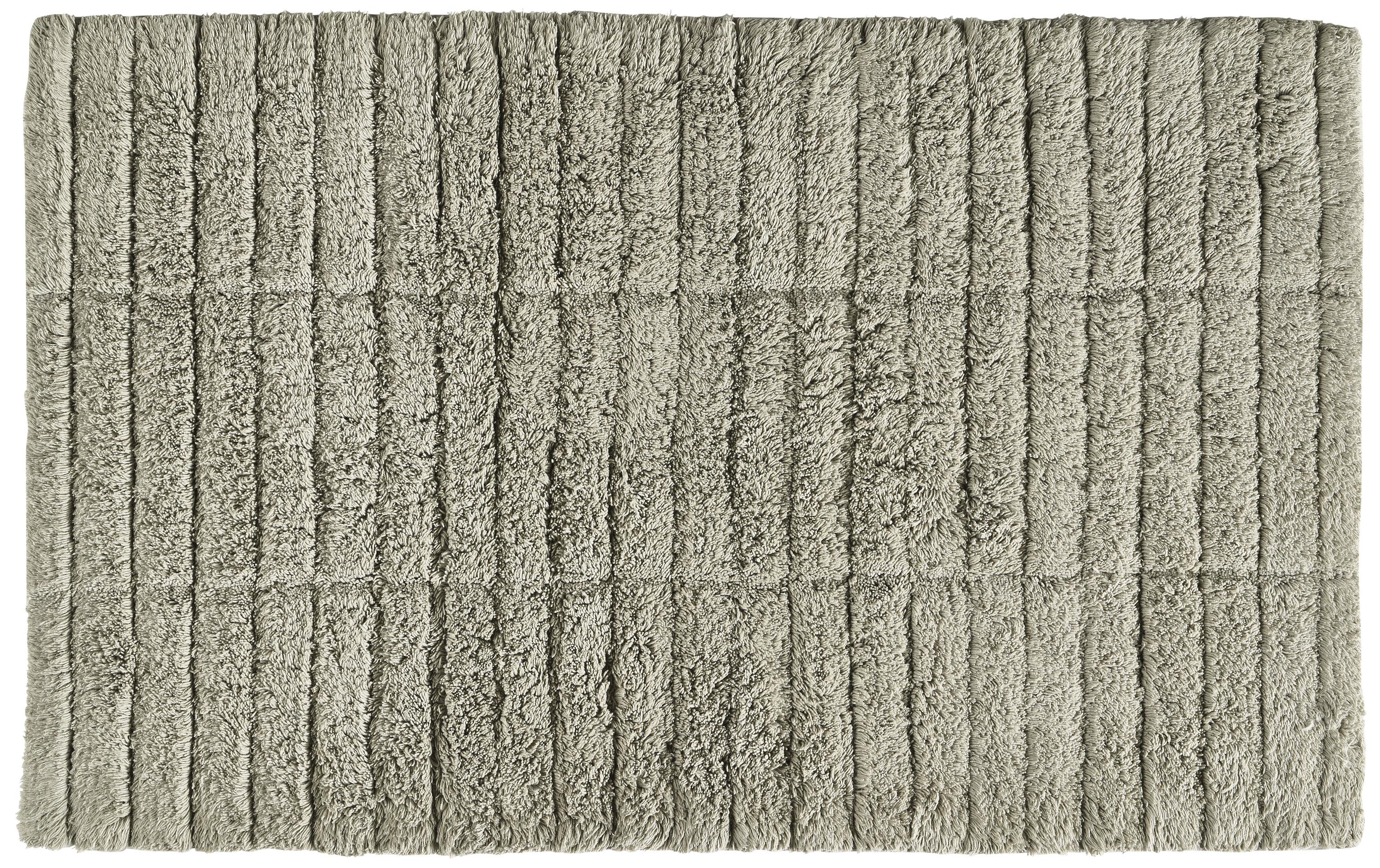Badteppich Tiles 50 x 80 cm, EukalyptusgrünRutschfester Duschteppich aus 100% Baumwolle