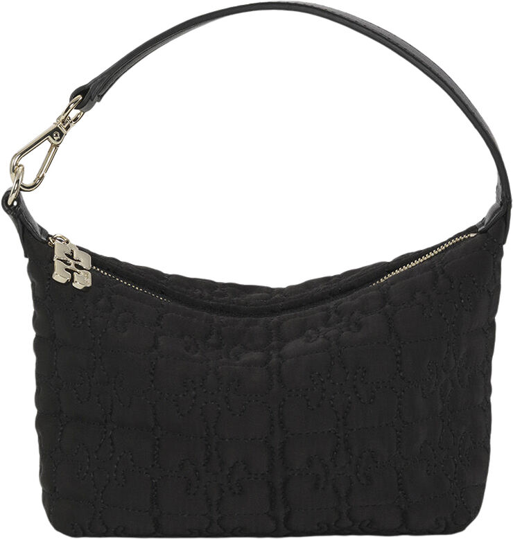 Ganni Butterfly Small Pouch Satin Black