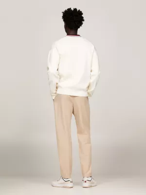 Cardigã oversized com decote em V e estampa listrada global