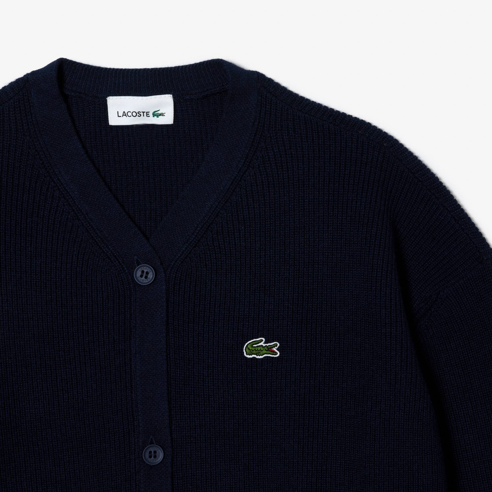 Cardigan enfant Lacoste avec marquage contrasté Pullovers & Sweatshirts - Bleu - Lacoste - Enfant