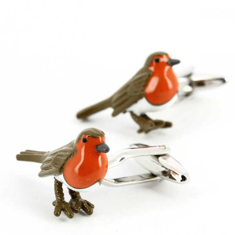 Boutons de manchette, rouge gorge