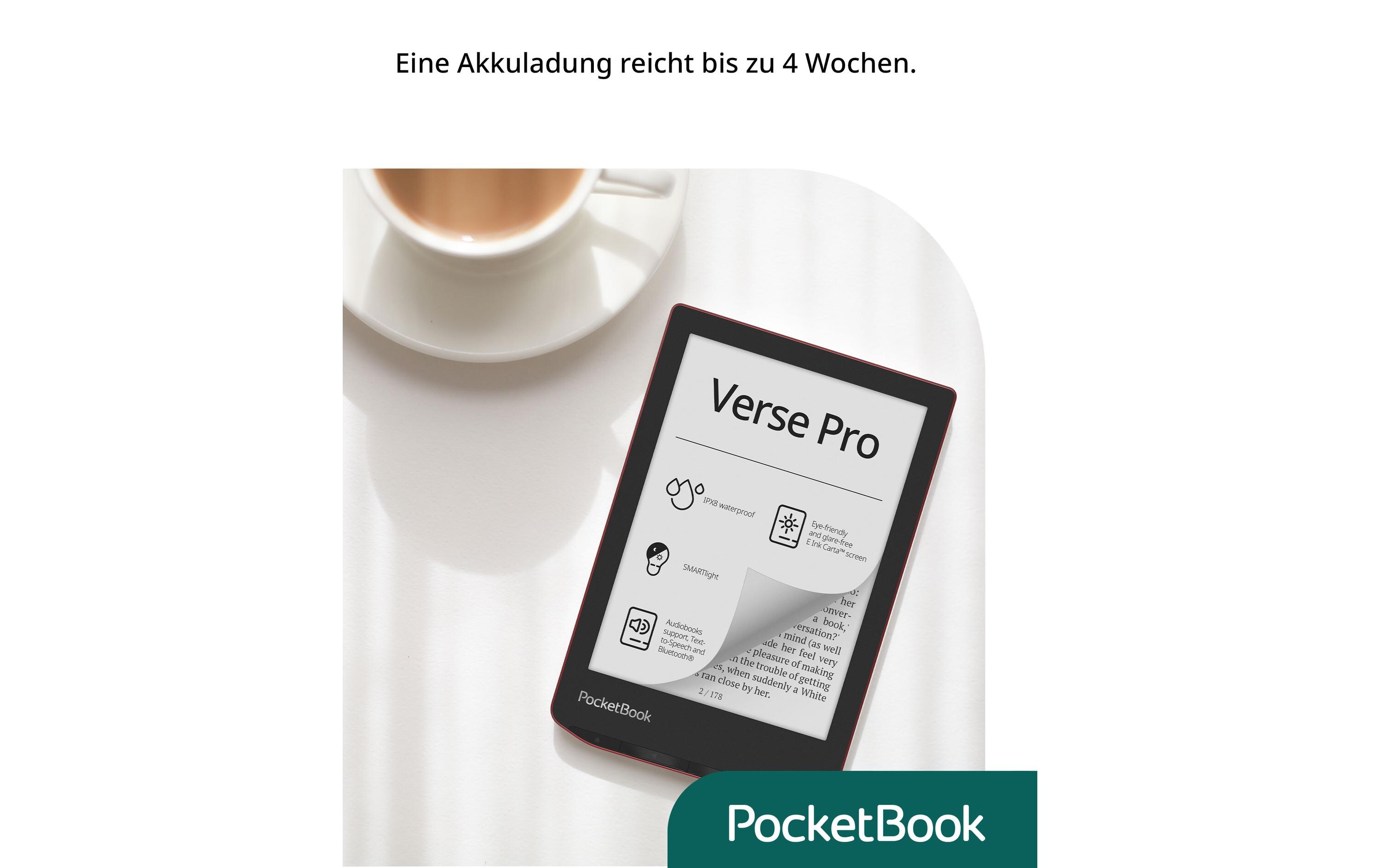 E-Book Reader Verse Pro Passion Red<br>6 Zoll E-Book Reader mit 16 GB Speicher und E-Ink Carta Bildschirmtechnologie