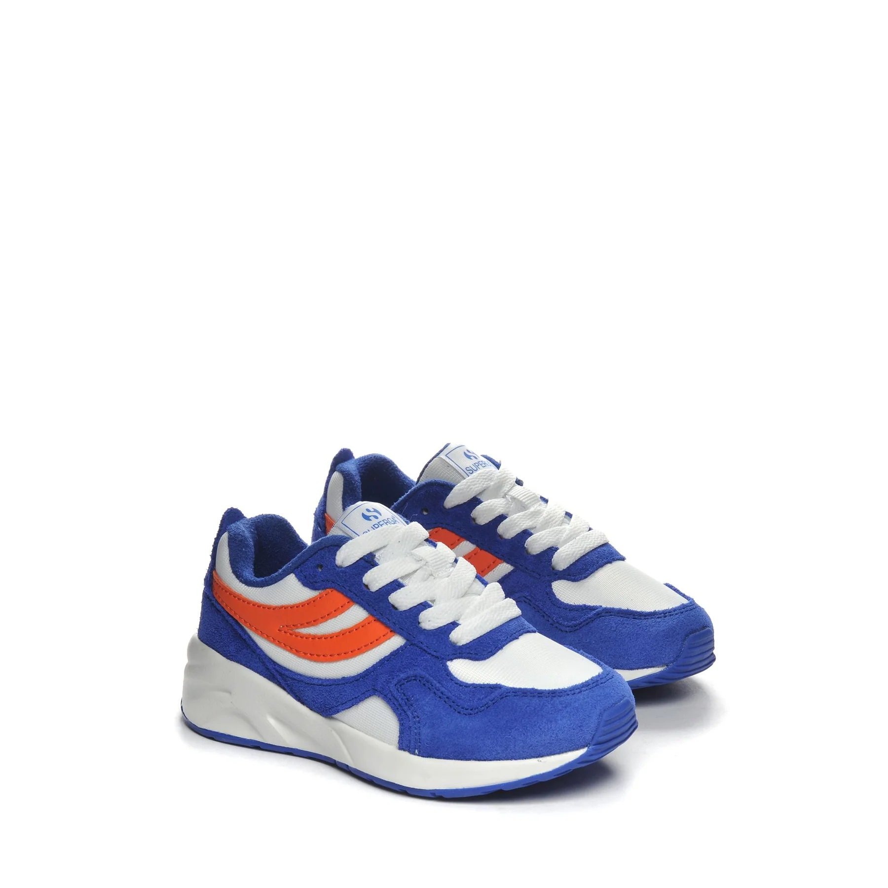 4073 KIDS TRAINING POLY SUEDE-BLUE ROYAL-WHITE-ORANGE