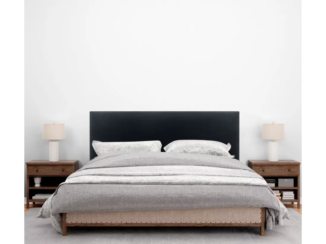 DHOME Tête de Lit Velours Lisse 160x60 Lits 150/160 - Noir