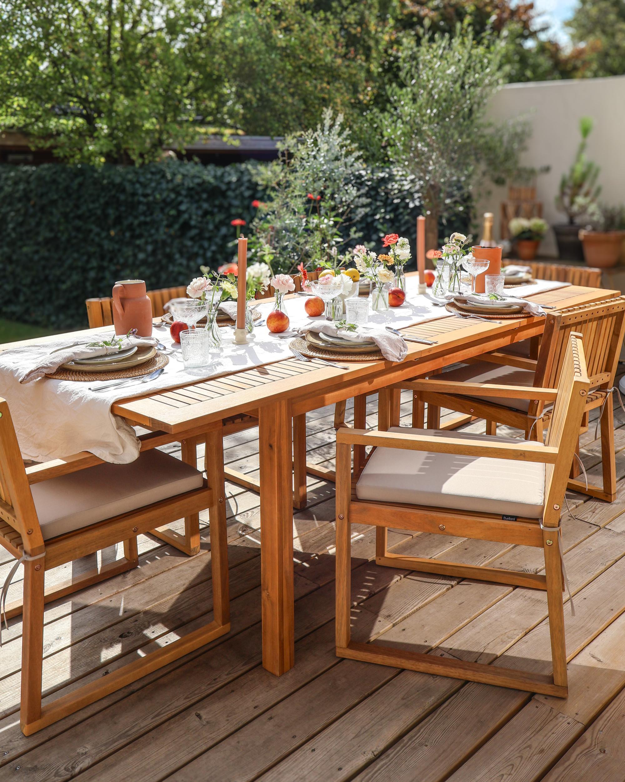 Set van 2 tuinzitkussens TERNI 37 x 34 cm Gebroken wit