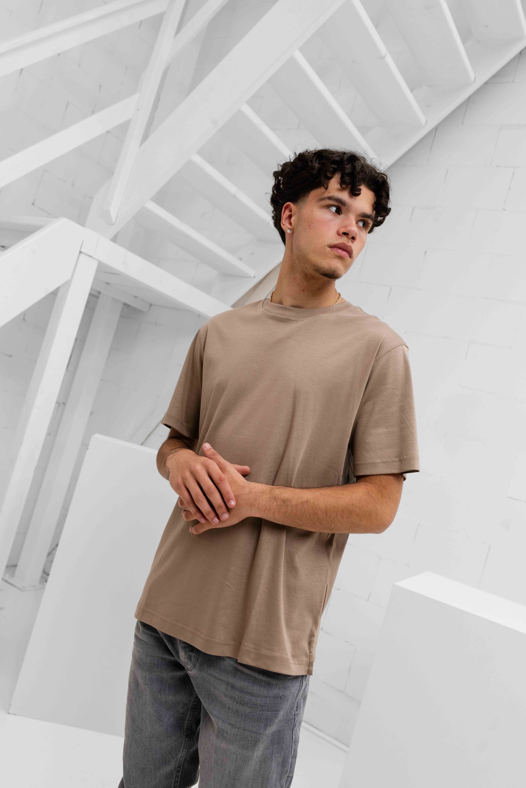 Cou7ure Essentials Reflection T-Shirt Heren Beige