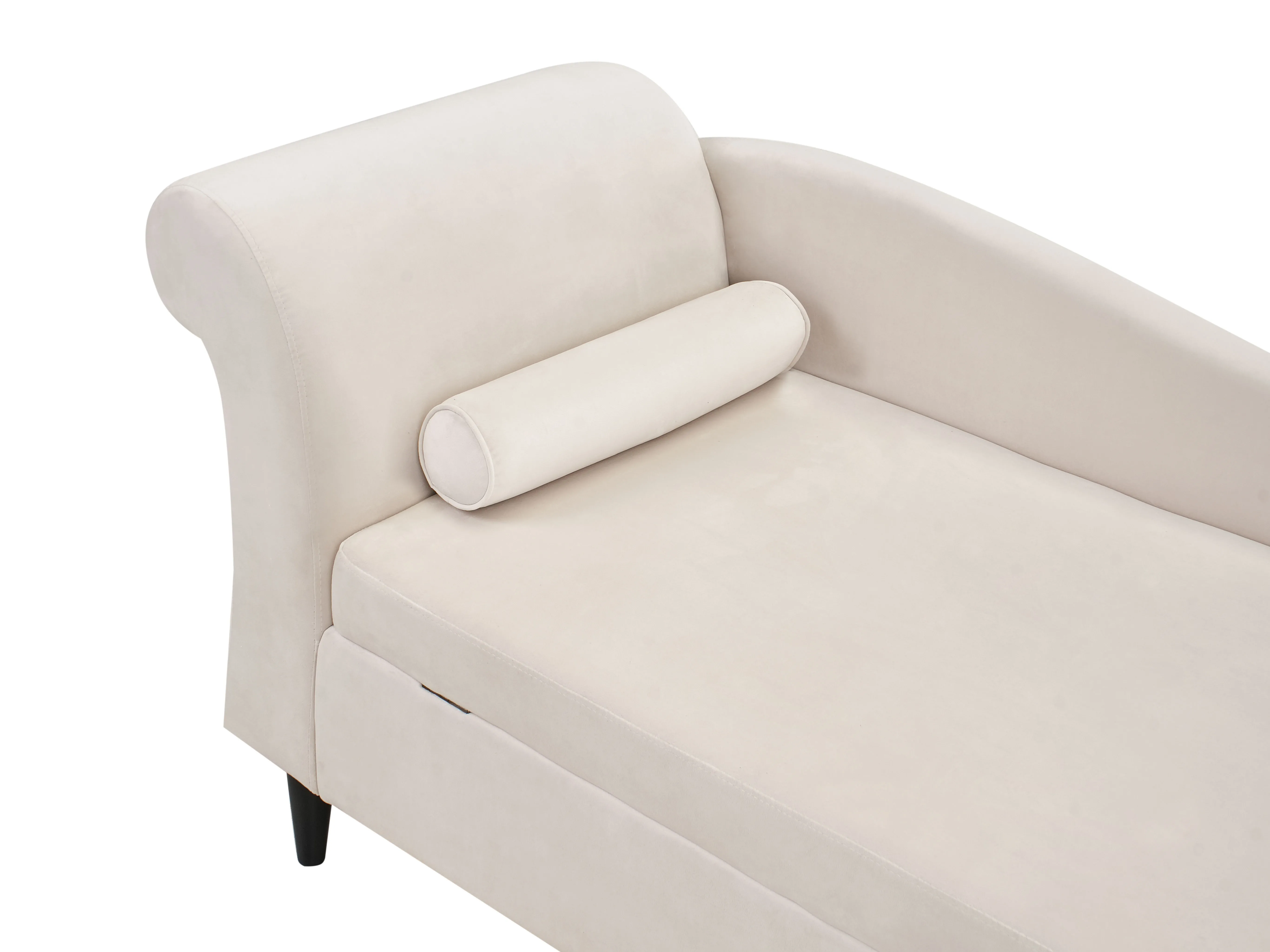 Linkszijdige chaise longue LUIRO Fluweel Beige met opbergruimte