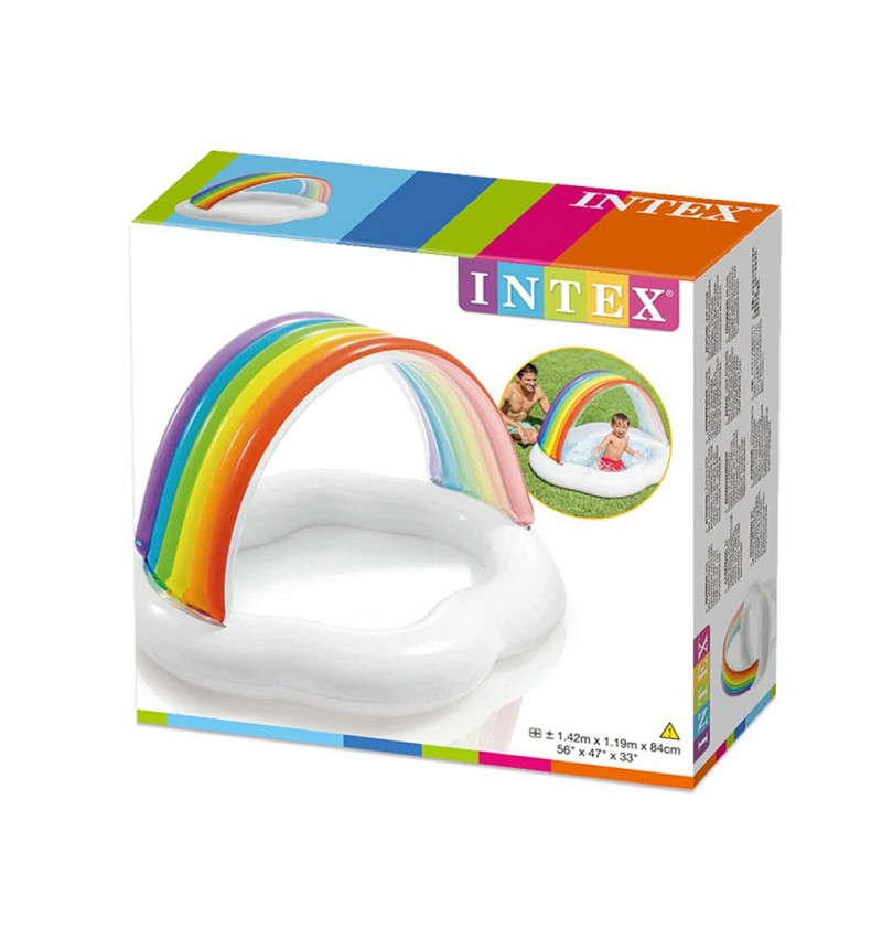 Piscina infantil Intex com cobertura em arco-íris