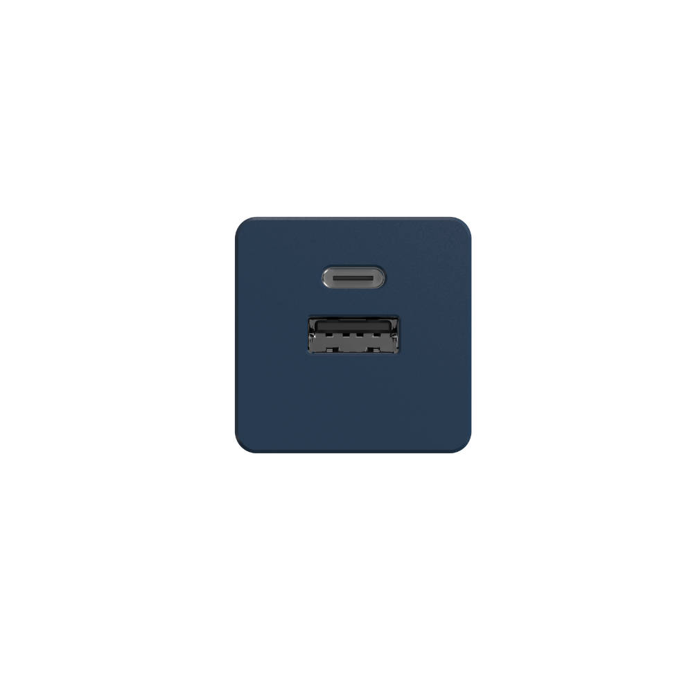 Qware 20 Watt Mini Dual Charger - blauw