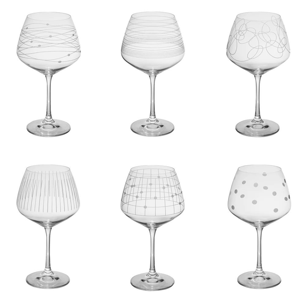 Coffret de 6 verres à pied dégustation Graphik 58 cl Table passion