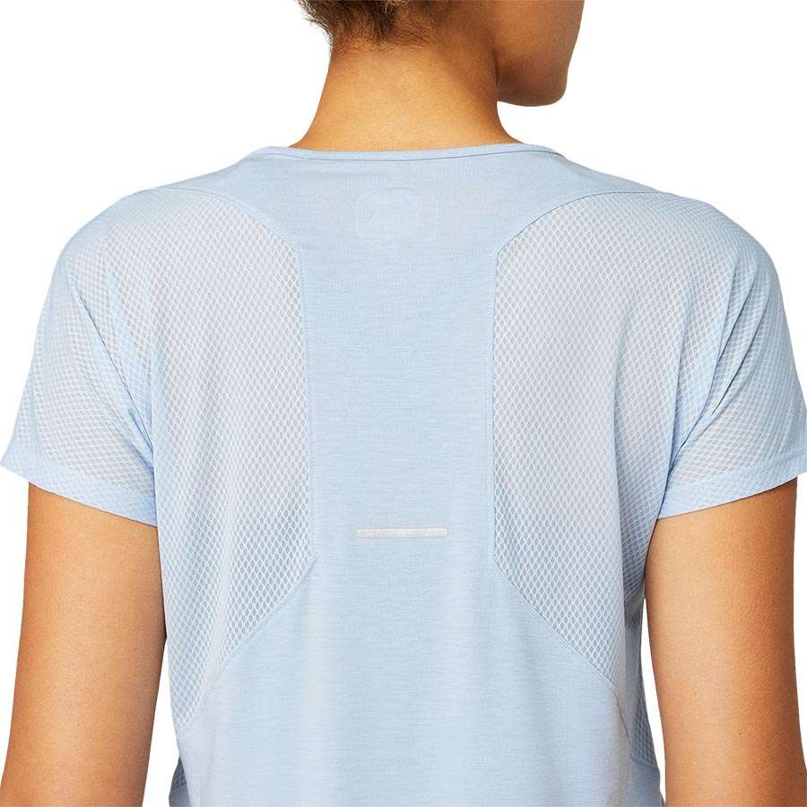 ASICS V-Neck Hardloopshirt Korte Mouwen Lichtblauw Dames