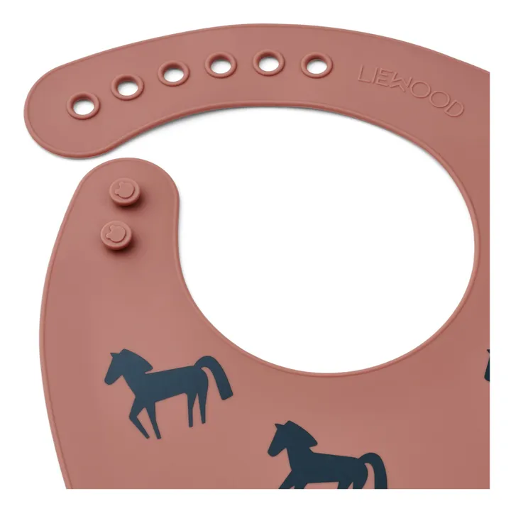 Liewood Bavoirs Tilda en silicone - Set de 2 | Horses/Dark rosetta