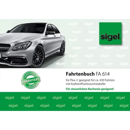 Sigel Fahrtenbuch A6 quer, für PKW, 40 Blatt