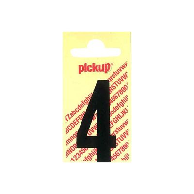Pickup - Étiquette autocollante - 90 mm - Chiffre 4 - noir mat