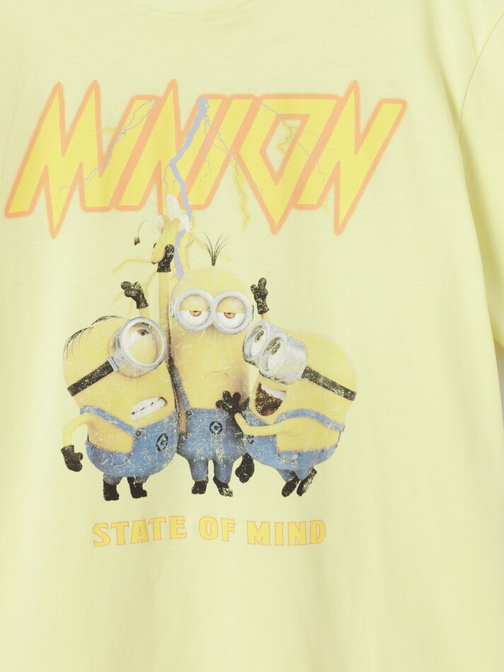 Camiseta maxi estampada dos Minions - UCS LLC - Amarelo Claro