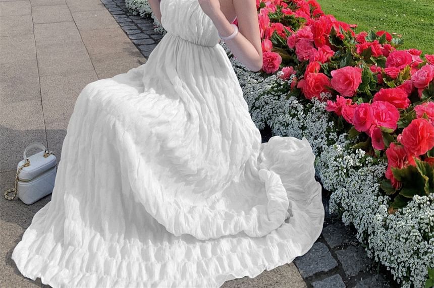Morning Glory - Spaghettibandjes Effen Maxi Zomerjurk